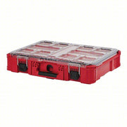 Milwaukee 48-22-8430 PACKOUT Tool Case 19 3/4 in Wd, 15 1/2 in Dp, 4 5/8 in Ht, Plastic, 10 Compartments, Red
