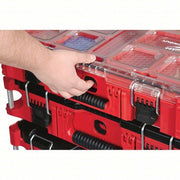 Milwaukee 48-22-8430 PACKOUT Tool Case 19 3/4 in Wd, 15 1/2 in Dp, 4 5/8 in Ht, Plastic, 10 Compartments, Red