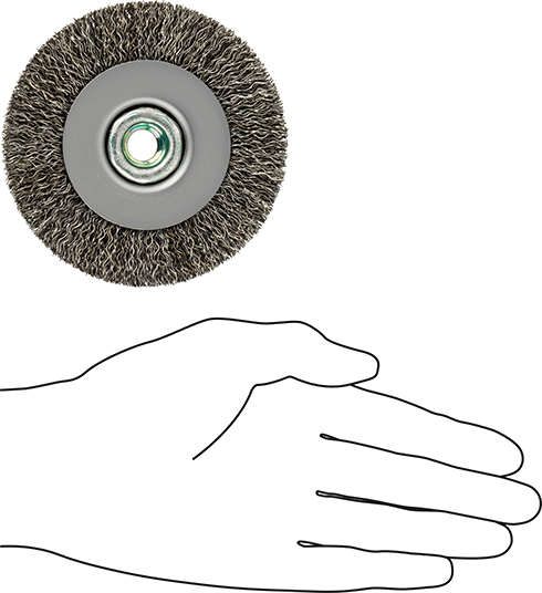 McMaster 4896A75 Wheel Brush for Angle Grinders 4" Diameter with M10 x 1.25 Threaded Arbor