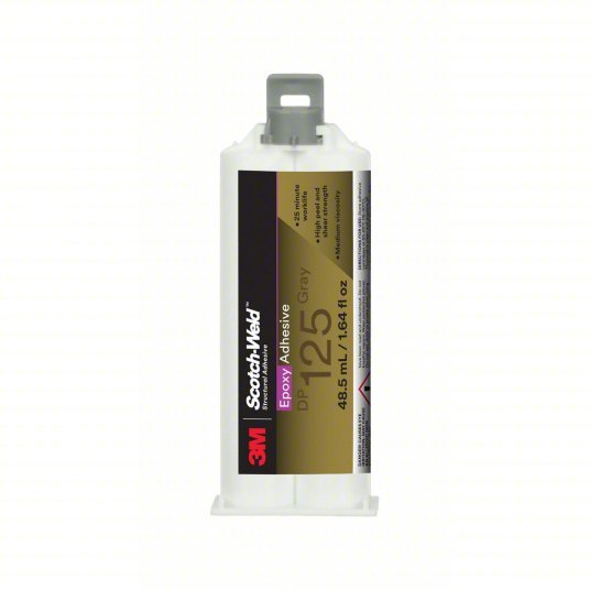 3M 125 Epoxy Adhesive DP125, Ambient Cured, 48.5 mL, Dual - Cartridge, Gray, Gel - Redwood.KV489J93