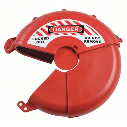 Brady 148647 Gate Valve Lockout Collapsible Gate Valve Lockout, For 13 in Max Hand Wheel Dia, Red