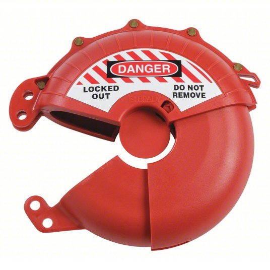 Brady 148648 Gate Valve Lockout Collapsible Gate Valve Lockout, For 7 in Max Hand Wheel Dia, Red