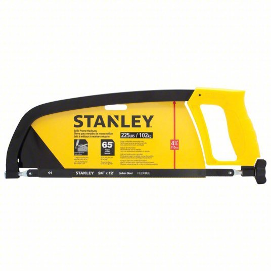 Stanley STHT20138 Hacksaw 12 in Blade Lg, Steel, 17 3/4 in Overall Lg, 24, Multi-Component