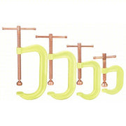 Wilton 11114 C-Clamp Set High Vis, Extra Heavy Duty/Heavy Duty, V-Grooved, Swivel, Sliding T Handle