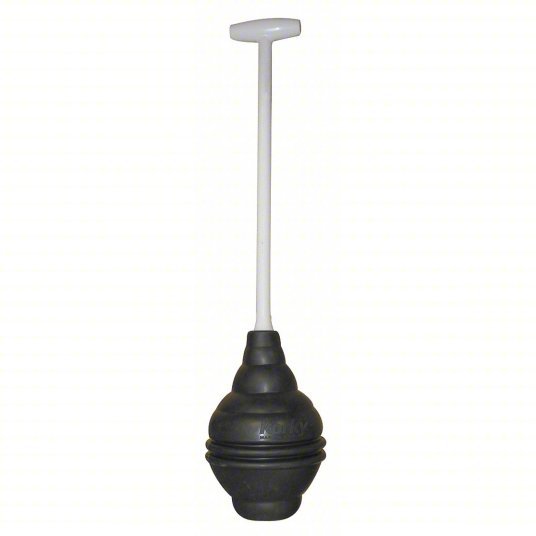 Korky 99-4A Plunger Flange, Rubber, 15 in Handle Lg, 6 in Max Dia, For Use With Toilets