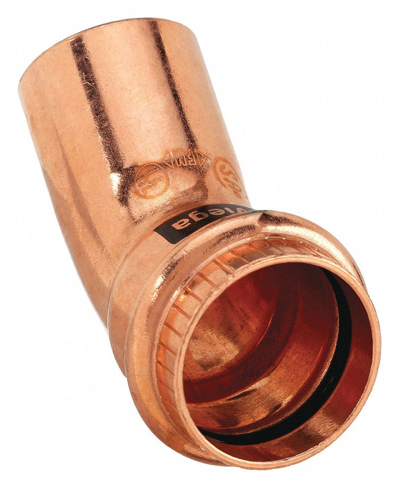 Viega 77053 45 Degree Street Elbow Copper Press Fitting, 3/4 in