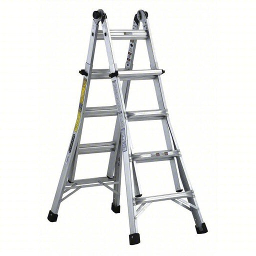 Louisville L-2098-17 Multipurpose Ladder, Extension, Scaffold, Staircase, Stepladder Configuration, 15 ft, Aluminum