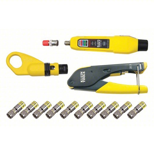 Klein VDV002-818 Crimper and Connector Kit For BNC, R6Q/RG6, Compact/Easy Single Operation/Reliable