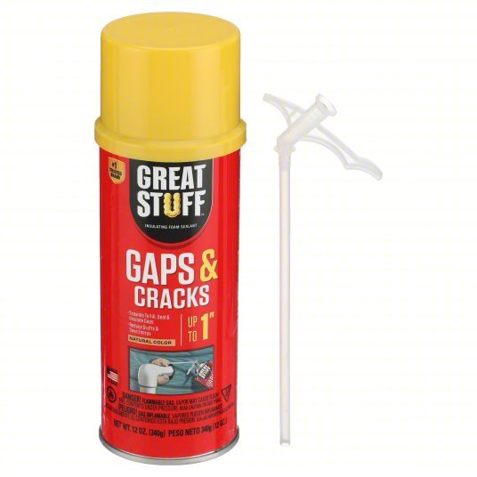 Great Stuff 00157901 Insulating Spray Foam Sealant Straw Grade, Cream, 12 oz Container Size, Aerosol Can