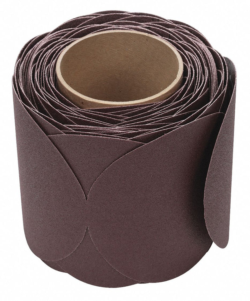 3M 341D PSA Sanding Disc Roll, 5", NH, Aluminum Oxide, P120 Grit, X Wt Cloth, 100 /PK