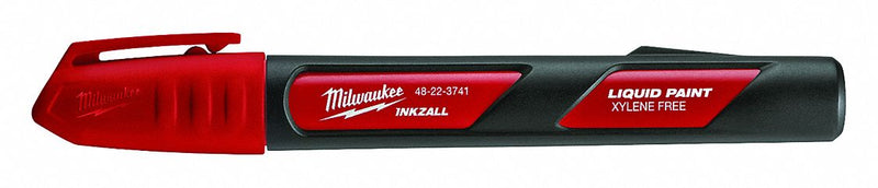 Milwaukee 48-22-3741 INKZALL Liquid Paint Marker, Red, Fiber Nib, Round Tip