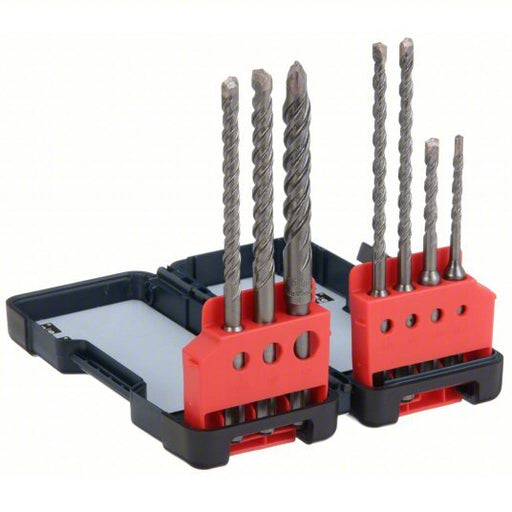 Bosch HCK001 Rotary Hammer Drill Set 3/16 in_1/4 in_5/16 in_3/8 in_1/2 in Drill Bit Size, 6 in Overall Lg - Redwood.KV48XX67