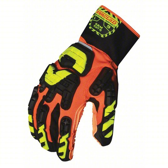 Ironclad VIB-OBMC5-06-XXL Mechanics Gloves 2XL, Vibram(TM) Vulcanized Rubber, Uncoated Palm, Black, 1 PR