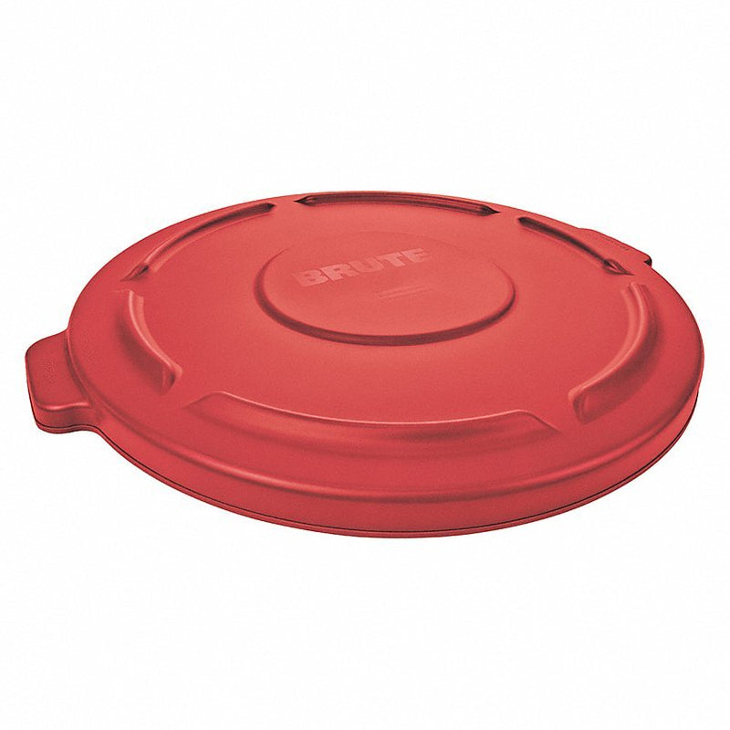 Rubbermaid FG261960RED Trash Can Top: BRUTE(R), Round, Flat, For 20 gal Cntnr Cap, Plastic