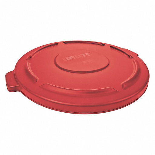 Rubbermaid FG261960RED Trash Can Top: BRUTE(R), Round, Flat, For 20 gal Cntnr Cap, Plastic
