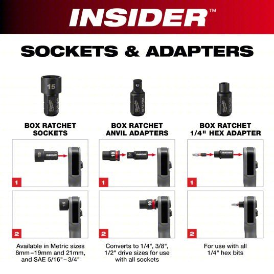 Milwaukee 3050-20 M12 Fuel Insider Extended Reach Box Ratchet (Tool Only)