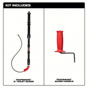 Milwaukee 49-16-3576 Toilet Auger 6 ft Cable Lg, 1/2 in Cable Dia, Bulb Head, For Toilets Fixture Type