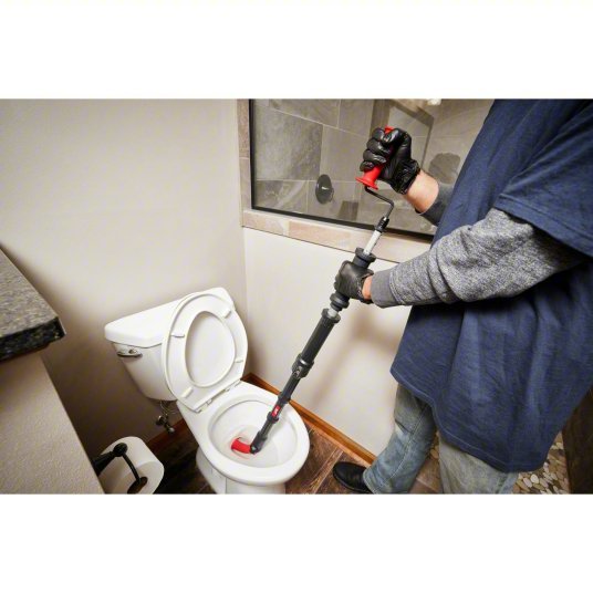 Milwaukee 49-16-3576 Toilet Auger 6 ft Cable Lg, 1/2 in Cable Dia, Bulb Head, For Toilets Fixture Type