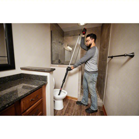 Milwaukee 49-16-3576 Toilet Auger 6 ft Cable Lg, 1/2 in Cable Dia, Bulb Head, For Toilets Fixture Type