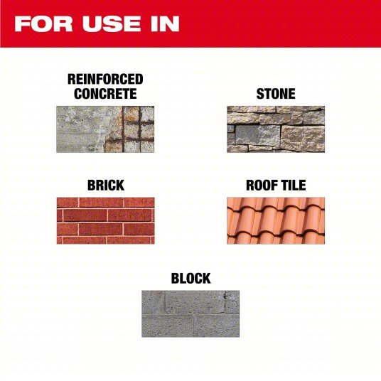 Milwaukee 49-93-9016 Diamond Saw Blade Block/Brick/Concrete/Stone, 16 in Blade Dia., 1 in Arbor Size, Wet/Dry