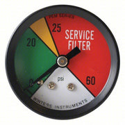 Winters PEM1401-CD Pressure Gauge, Green/Yellow/Red, 0 to 60 psi, 1 1/2 in Dial, 1/8 in NPT Male