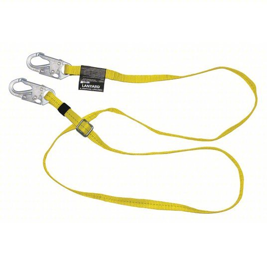 Honeywell 210WLS-Z7/6FTYL Positioning Lanyard Steel Snap Hook, Steel Snap Hook, 6 ft Lg, 310 lb Capacity