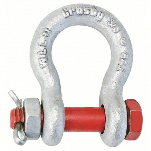Crosby 1019470 Anchor Shackle, 2,000 lb Working Load Limit, 5/8 in Wd Between Eyes, Silver