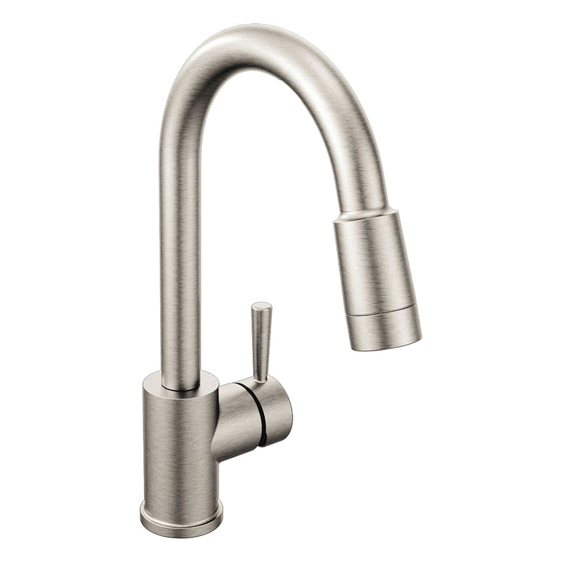 CFG 46201CSL Gooseneck Pull Out Kitchen Faucet, Edgestone, Brass, Single-Post, Deck, 1 Mounting Holes, Metal