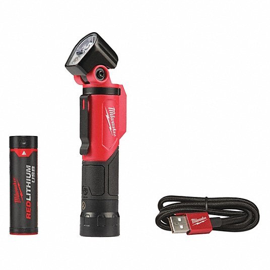 Milwaukee 2113-21 Cordless Job Site Lights: 500 lm Max Brightness, 2.5 hr Run Time at Max Brightness, Red