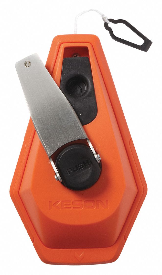 Keson K3X Chalk Line Reel, 3:1, 100 ft Line Lg, Orange, 3 oz Fill Wt, Big-Mouth Turn and Lift Door