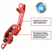 Master Lock 493B Circuit Breaker Lockout Clamp-On, For 120/240V AC Volt