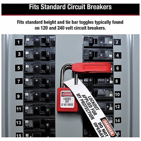 Master Lock 493B Circuit Breaker Lockout Clamp-On, For 120/240V AC Volt