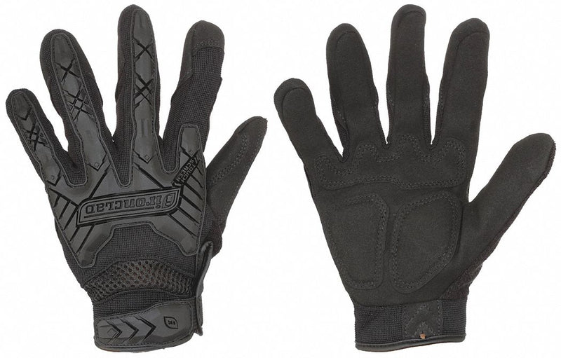 Ironclad IEXT-IBLK-03-M Tactical Gloves, Medium, Black, Nylon Palm, Hook-and-Loop, ANSI Cut Level A2