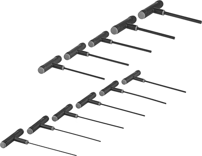 McMaster 4973A61 Black-Oxide Steel T-Handle Hex Key 11-Piece Set, Ultra Grip, Standard Length