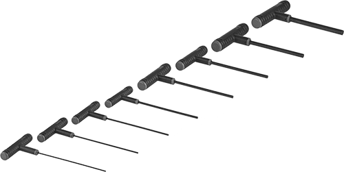McMaster 4973A71 Black-Oxide Steel T-Handle Hex Key 8-Piece Set, Ultra Grip, Standard Length