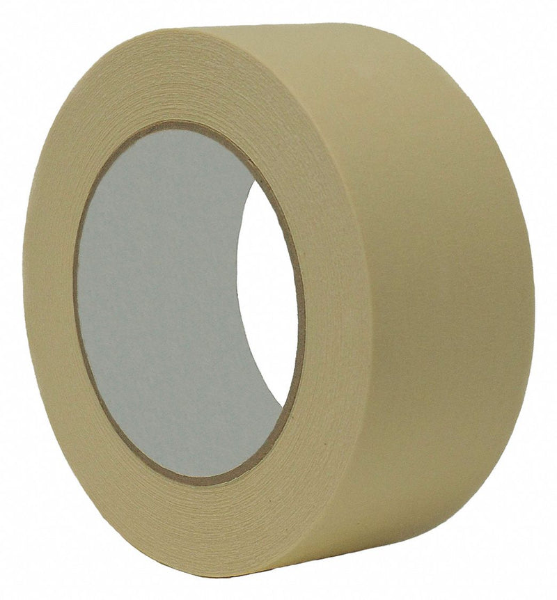 Approved Vendor TC083 Masking Tape, Tan, 2 in W x 60 yd L, 5 mil Thick, Rubber Adhesive, 3 in Roll ID