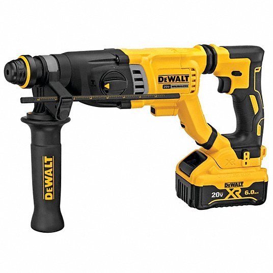 DeWalt DCH263R2 Cordless Rotary Hammer D-Handle, 20 V, SDS-Plus, 1/2 in max, 6.0 Ah, 2.2 ft-lb, 4,300 bpm