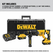 DeWalt DCH263R2 Cordless Rotary Hammer D-Handle, 20 V, SDS-Plus, 1/2 in max, 6.0 Ah, 2.2 ft-lb, 4,300 bpm