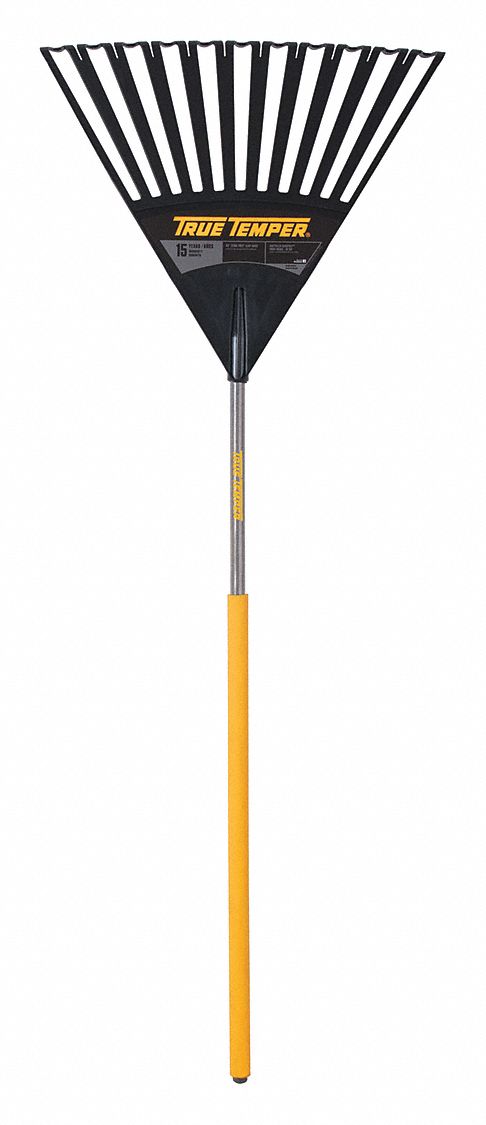 True Temper 2914912GR Leaf Rake, Clog Free Head, Polypropylene Head, Wood Handle, 48 in Handle Lg