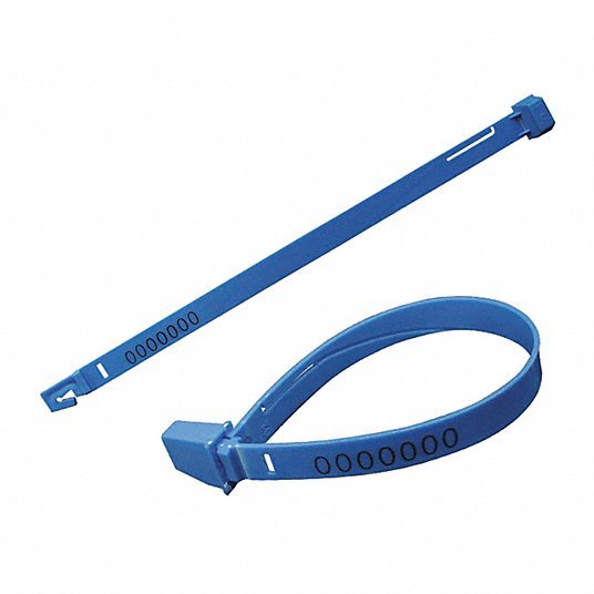 ELC Security 070H19PPBL Fixed Length Truck Stamped Seals 8-1/2" x 1/4", Blue, Pk250
