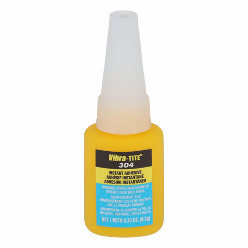 Vibra-Tite 30410 Instant Adhesive, 304, 0.33 fl oz, Bottle, Clear, Thin Liquid, 20 sec Working Time