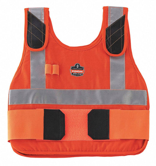 Chill-Its 6215HV Cooling Vest, Cold Pack Inserts, XL, Orange, Cotton, Up to 4 hr, Hook-and-Loop
