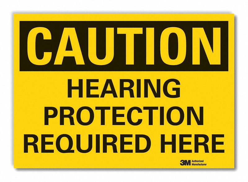 Lyle LCU3-0341-RD_10x7 Hearing Caution Reflective Label 10x7