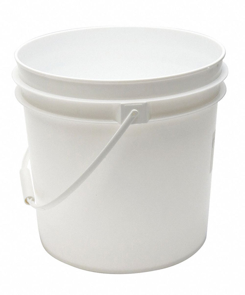 Approved Vendor ROP2120-WP Storage Pail, 2 gal, Open Head, Plastic, 9 3/8 in, 9 1/2 in Overall Ht, Round, White
