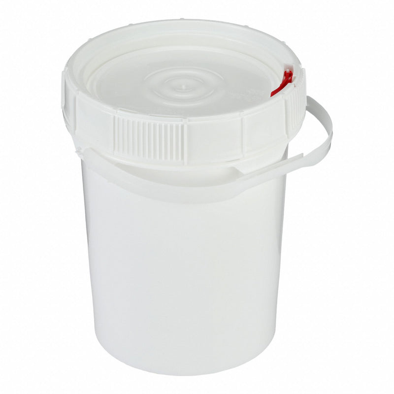 Approved Vendor MNG8005-WL Storage Pail, 5 gal, Open Head, Plastic, White, 11 1/4 in Dia, 16 in Overall Ht, Lid Included