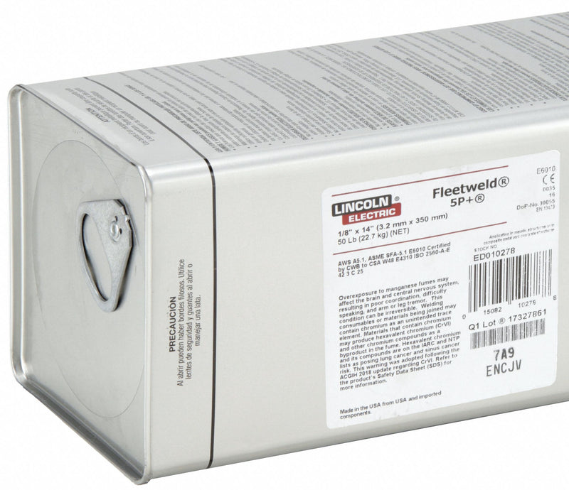 Lincoln Electric ED010278 Fleetweld 5P+ Stick Electrode E6010 50 lb