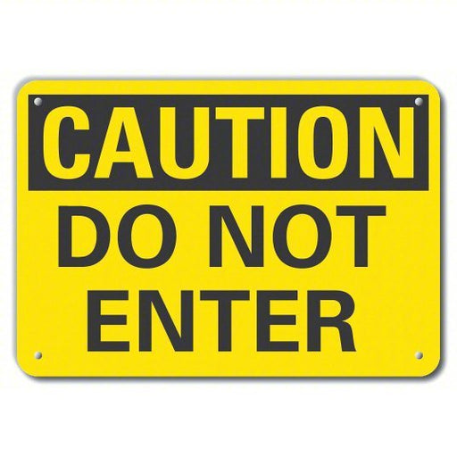 Lyle LCU3-0215-RA_14x10 Caution Sign, 10 in H, 14 in W, Aluminum, Horizontal Rectangle, English