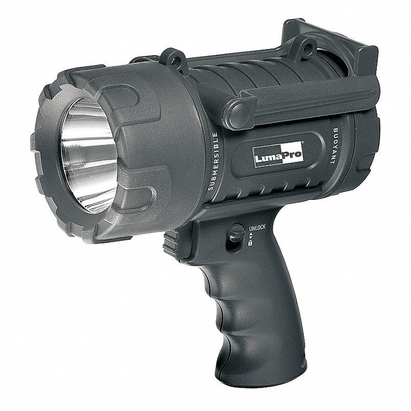 Redwood 49XX86 Waterproof Spotlight: Rechargeable, 700 lm Max Brightness, 2.5 hr Run Time at Max Brightness, Gray