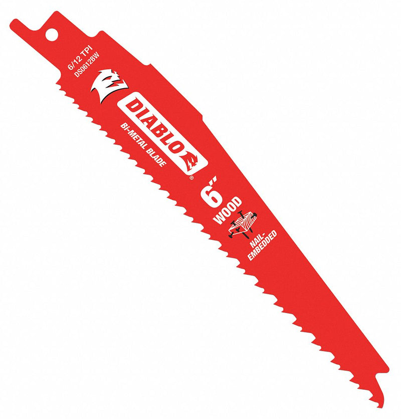 Diablo DS0612BW25 Bi-Metal Reciprocating Saw Blade 25 PK