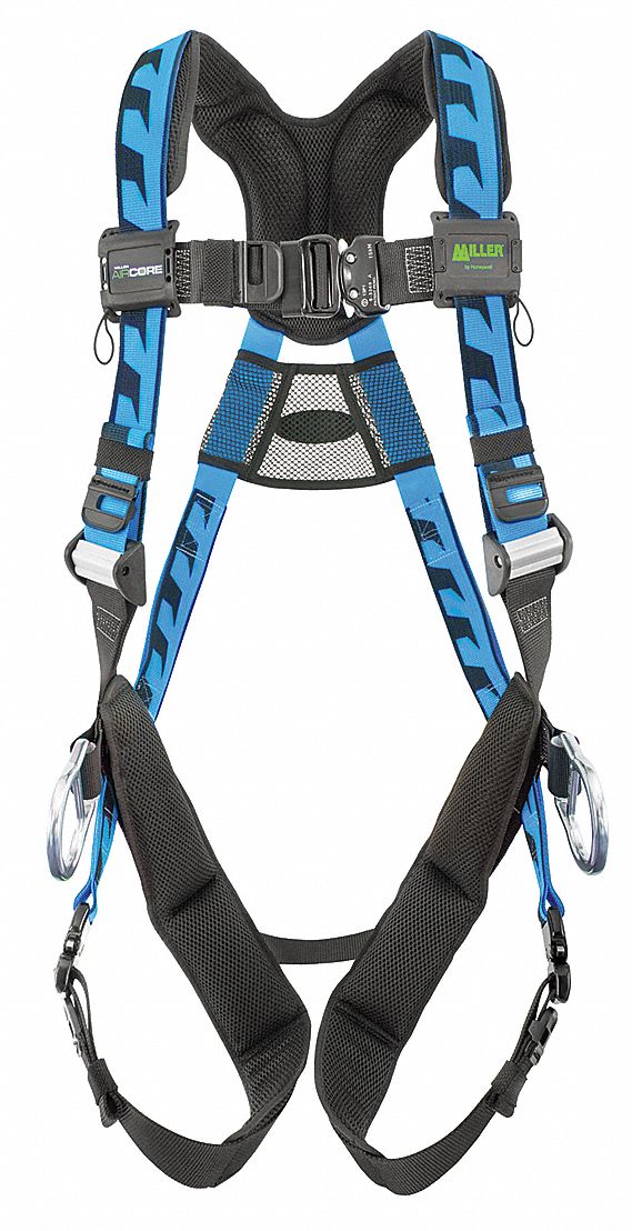 Miller by PIP ACA-QC-D2/3XLBL Full Body Harness Vest Style Positioning 2XL/3XL 400lb Quick-Connect Blue
